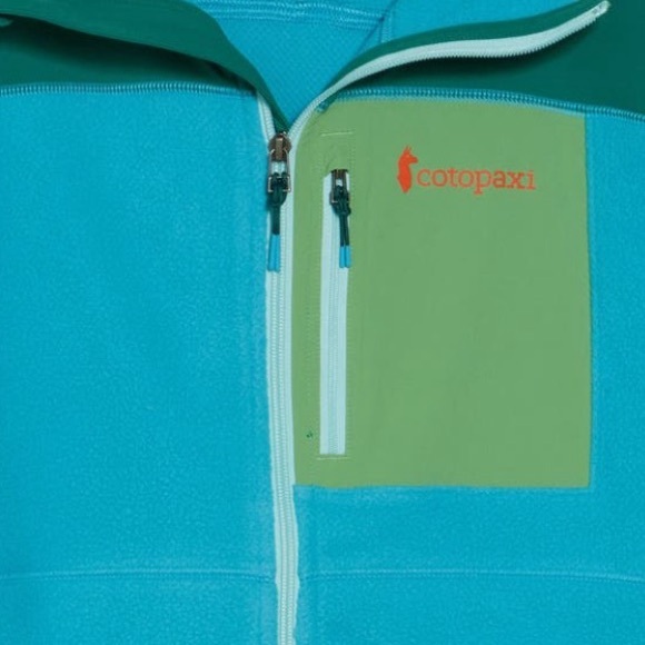 NEW Women’s Cotopaxi Abrazo Fleece Hooded Full-Zip Jacket in Greenery & Poolside - Picture 5 of 9